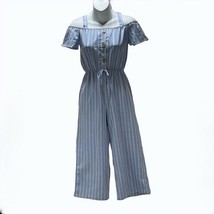 Lily Bleu Womens Size 10 Blue Striped Jumpsuit - £7.18 GBP