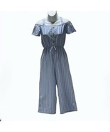 Lily Bleu Womens Size 10 Blue Striped Jumpsuit - $170.35 MXN