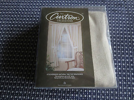 PAIR Curtron Collection STOCKBRIDGE NATURAL TAB TOP DRAPERIES - 80&quot; x 45... - £11.94 GBP
