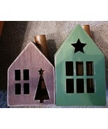 Ashland lot of 2 wood houses holiday spice tan and green. - $13.54 CAD