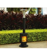 7&#39; Dual Propane/ Pellet Patio Heater 75,000 BTU Glass Window View Black - $671.22 CAD