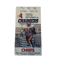 NFL ticket Kansas City Chiefs @ San Diego Chargers  Sept 24, 1989 Okoye 100YD+ - $20.00