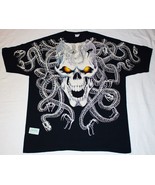 Medusa Skull 2 Sided Fantasy Adult T-Shirt Size XXL Liquid Blue 1993 NEW... - £130.80 GBP