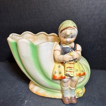 Vintage Girl Planter [Item 0175] - $6.00