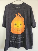 Howl&#39;s Moving Castle Fire Demon T-Shirt, Gray, Men&#39;s XL Studio Ghibli - $551.60 MXN