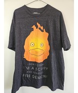 Howl&#39;s Moving Castle Fire Demon T-Shirt, Gray, Men&#39;s XL Studio Ghibli - €25,67 EUR