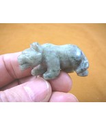 (Y-PANT-568) Green jasper PANTHER stone LEOPARD big wild cat GEMSTONE ca... - $266.28 MXN