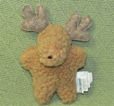 PIER 1 PLUSH MOOSE MINI STUFFED ANIMAL 6&quot; TAN WOOLY with GREY ANTLERS SO... - £8.63 GBP