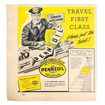 1941 Pennzoil Travel 1st Class Advertisement Pennsylvania Oil Automobili... - $458.41 MXN