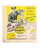 1941 Pennzoil Travel 1st Class Advertisement Pennsylvania Oil Automobili... - $34.88 CAD