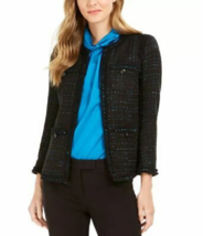 New Anne Klein Black Blue Tweed Career Jacket Blazer Size 6 $149 - £51.18 GBP