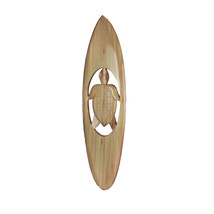 Scratch &amp; Dent Hand-Carved Cut-out Sea Turtle Surfboard Wall Art 32 Inches High - £25.04 GBP
