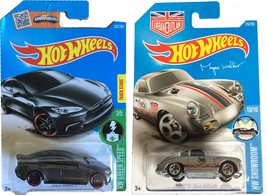 Hot Wheels HW Exotics Tesla Model S (Grey) &amp; Magnus Walker&#39;s Porsche 356A Outlaw - $26.19