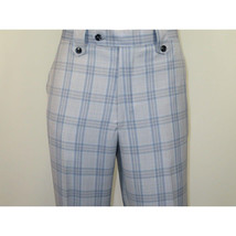 Men Apollo King 3pc Suit Window Pane Plaid 100% Soft Wool Super 150 #985-12 Blue image 12