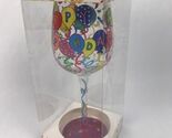 Happy Birthday To You Bottom's Up Wine Glass  Great Deal. - $6.93
