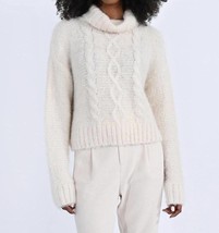 Molly Bracken cozy haven cable knit turtleneck sweater in Cream - size M - $30.69