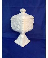 Vintage Westmoreland Milk Glass Candy Dish With Beaded Edge Grape Near Mint - £25.66 GBP