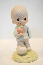 Precious Moments  To The Apple Of God&#39;s Eye  522015  Boy With Apple &amp; Book - $14.13