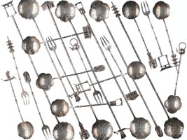 21 pc 1940&#39;s Japanese Sterling Silver Beverage/snack spoon set - $445.50