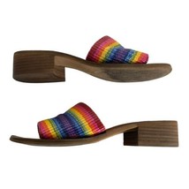 Lucky Brand Womens Frijana Rainbow Square Toe Slip On Slide Sandals Size 6.5 - £19.73 GBP