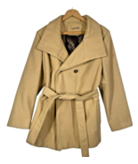 Calvin Klein Pea Coat Size PXL Tan Light Brown Belted Old Money Preppy C... - €85,82 EUR