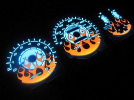 92-95 Honda Civic Automatic AT Transmission Flamed white face Glow Gauges Kit - £31.47 GBP