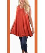 New SACRED THREADS OS tangerine stretch jersey sleeveless swing tunic to... - $20.79