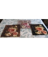 Rose Pillow Covers set of 3 17&quot; Squared - £13.09 GBP