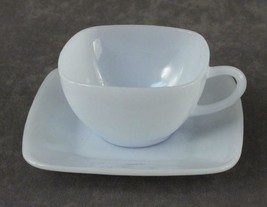 Vintage Kitchen Glass Anchor Hocking AZURITE Charm Teacup &amp; Saucer Set - £10.35 GBP