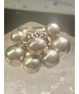 Vintage Bead Cluster ring moving Heavy balls cha band size 7.5 sterling ... - $2,302.18 MXN