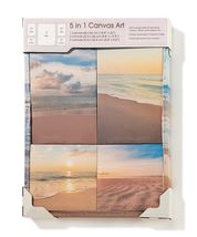 Beach and Ocean Wall Prints Set of 5 Stretched Canvas over Frame Neutral Tone image 3