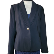 Black One Button Blazer Jacket Size 12 - £27.69 GBP