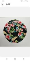 Women&#39;s Pink &amp; Black Bright Colorful Floral Floppy Hat, Beach, Pool, Gardening - £10.89 GBP