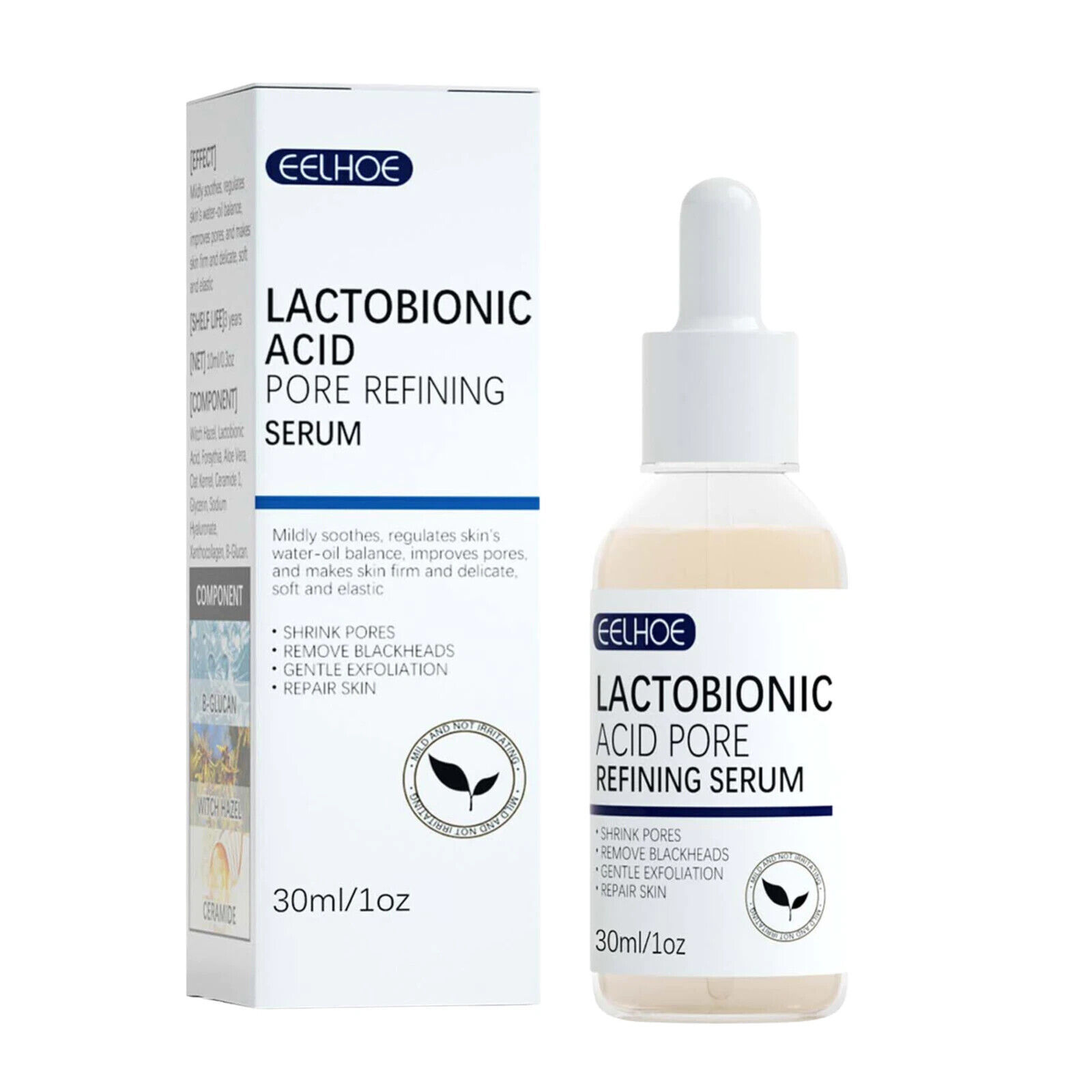 Lactobionic Acid Pore Shrink Face Serum Hyaluronic Nourish Pores Repair ... - $6.95