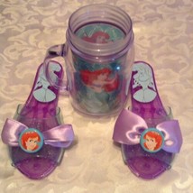 Disney Little Mermaid Ariel shoes slippers mug mason jar bundle - £11.18 GBP