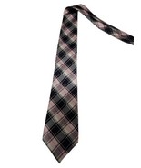 Banana Republic Men&#39;s Black Pink Plaid Silk Neck Tie  - $9.46