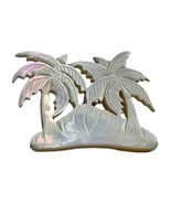 Artisan Carved MOP Like Brooch Palm Trees Approx. 1.5&quot; W x 1&quot; L Vintage ... - $8.90