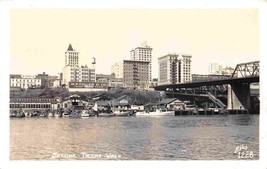 Waterfront Skyline Tacoma Washington 1942 RPPC Real Photo postcard - £6.26 GBP