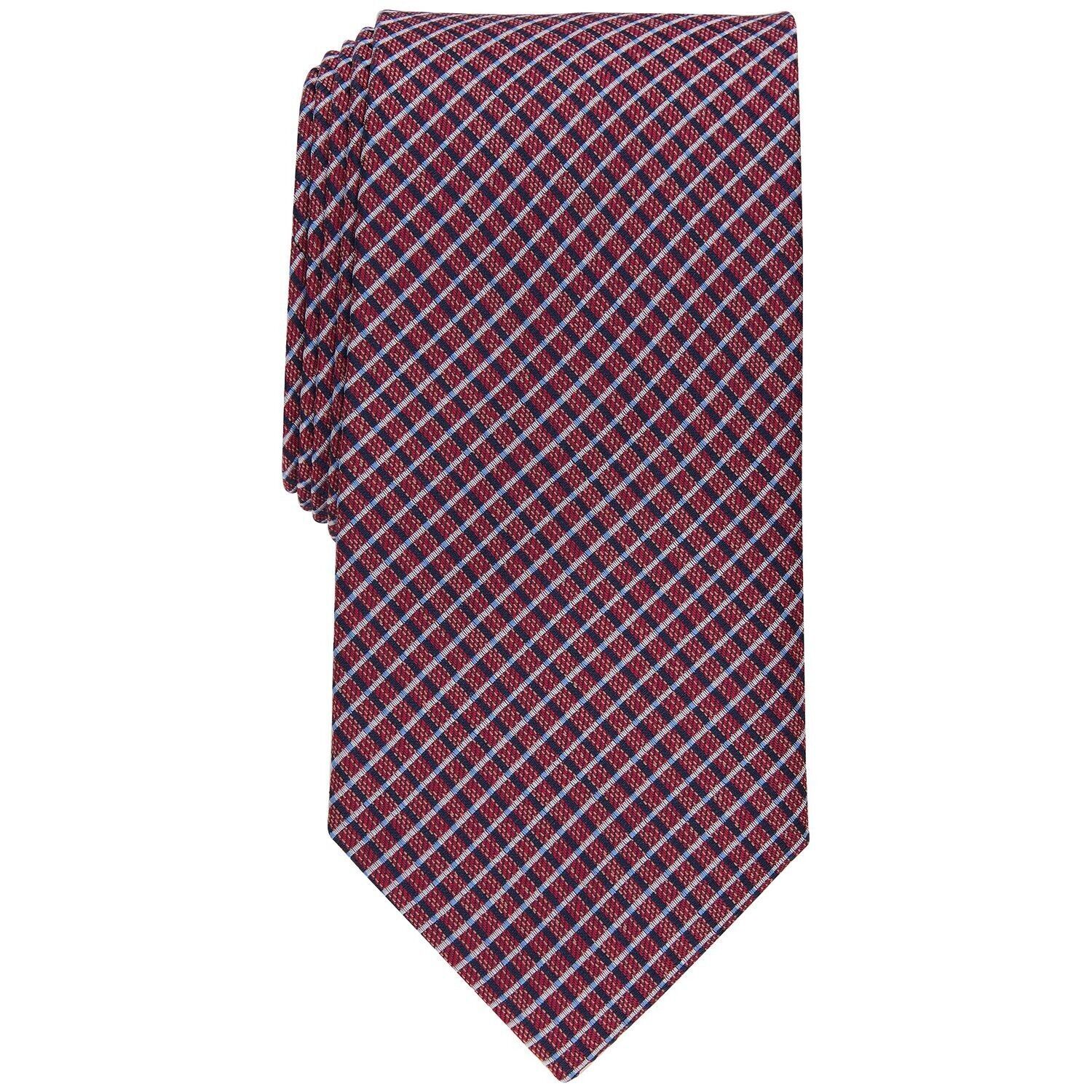 Club Room Men&#39;s Classic Grid Tie Red OS B4HP - $7.95