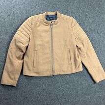 Gap Jacket Womens Extra Large Beige Bomber Moto Full Zip Recycled Wool A... - $455.85 MXN