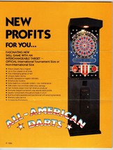 All American Dart Arcade Game Flyer Original 8.5&quot; x 11&quot; Promo 1984 Vintage Paper - £19.87 GBP