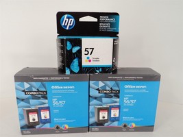 HP Printer Ink Cartridges - 56 Black &amp; 57 Tri-Color Combo - New in Sealed Boxes - £37.39 GBP