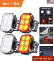 USB Rechargeable Waterproof Bike Light Set Front &amp; Back – 4+6 Modes, Sli... - $42.00