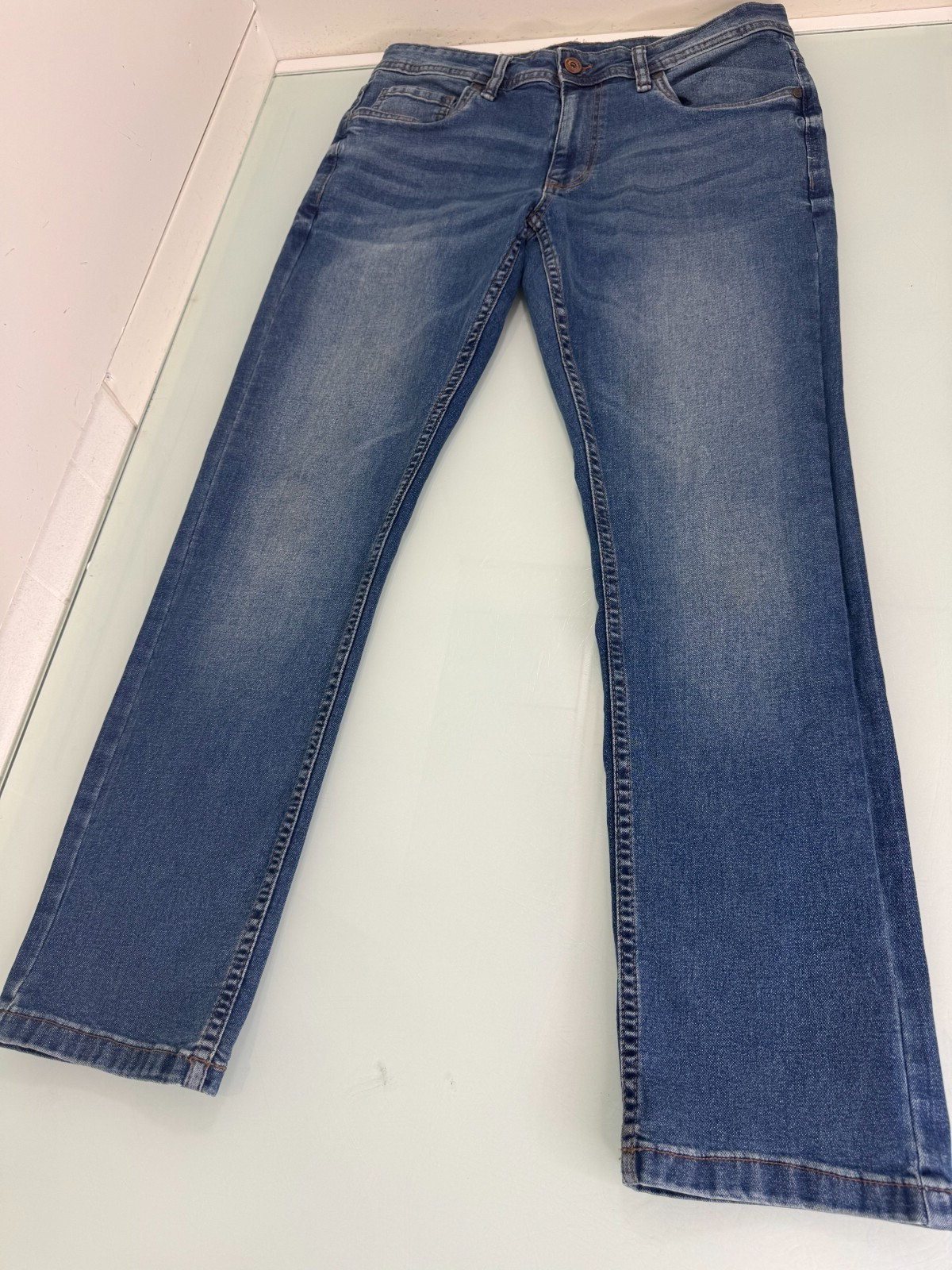 The Perfect Jean NYC Jeans Mens Size 32x30 Slim Fit Dark Wash Straight S... - £22.31 GBP