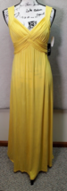 New York &amp; Company Maxi Dress Womens Small Yellow Pleated Sleeveless Wra... - £25.37 GBP
