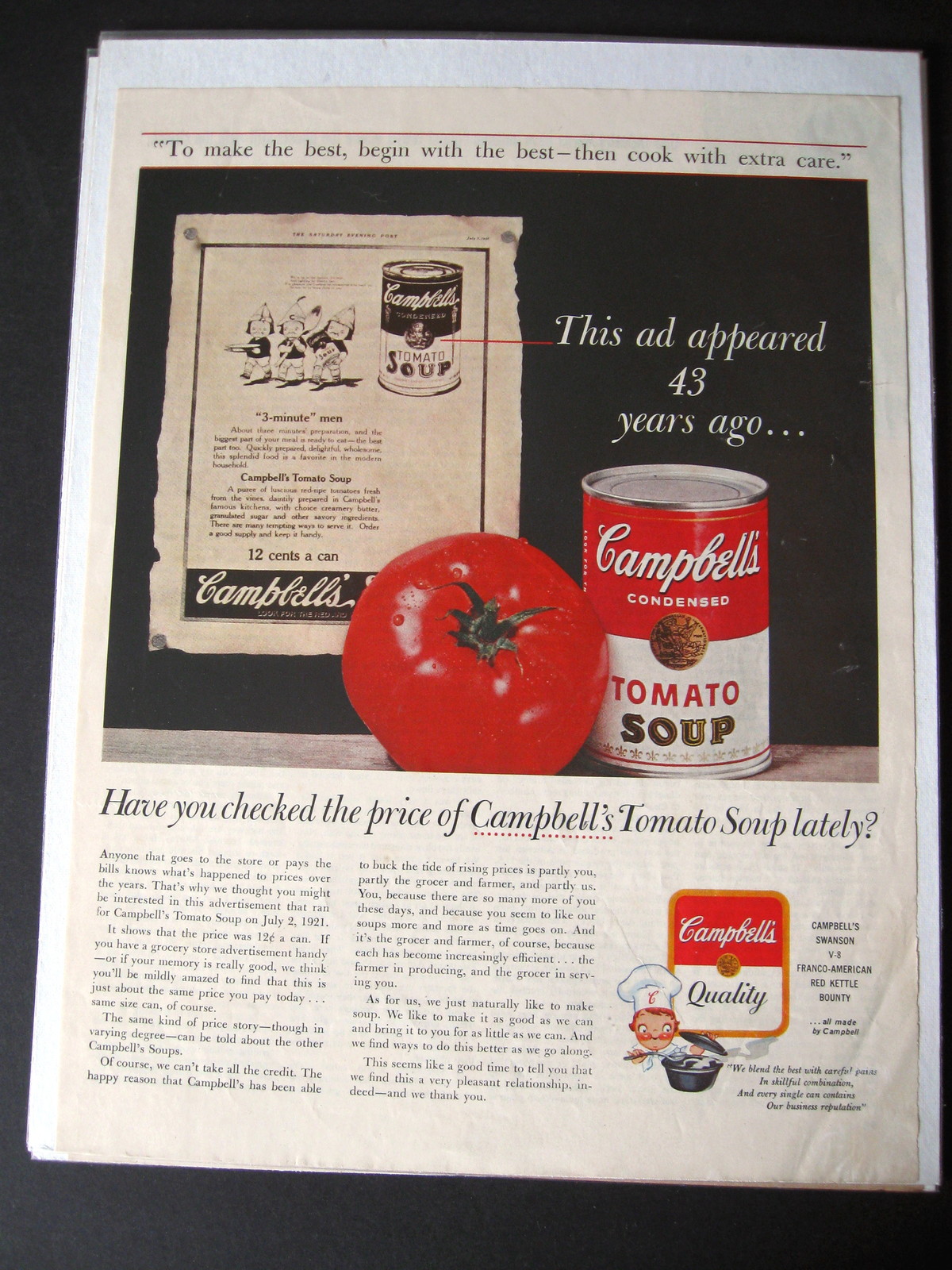 Primary image for Vintage Campbell's Tomato Soup Advertisement - Campbell's Soup Ad