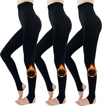 3 Pk Black Fleece Lined Women Winter Thermal Leggings Sz XL see description NEW - £24.45 GBP