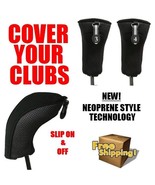 Golf Club Hybrid Headcover Brand New 3 &amp; 4 Set Head Covers Thick Black N... - £11.67 GBP