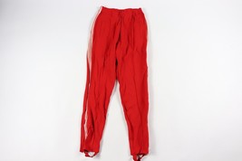 NOS Vintage 80s Youth Size 2 Striped Soccer Warm Up Stirrup Sweatpants Red USA - £21.76 GBP