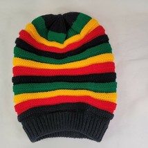 Crochet rastafarian oversize Jamaica hat Rastafarian Red yelow green hat - $224.45 MXN